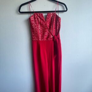 Strapless Francesca’s red romper